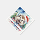 Vrolijk Kerstfeest Pet Feestelijke Egel - Servet (Hoek)