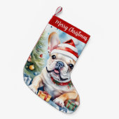 Vrolijk Kerstfeest Pet Feestelijke Franse Bulldog  Kleine Kerstsok (Voorkant (Hangend))