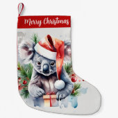 Vrolijk Kerstfeest Pet Feestelijke Koala - Kleine Kerstsok (Voorkant)