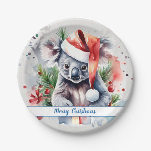 Vrolijk Kerstfeest Pet Feestelijke Koala - Papieren Bordje