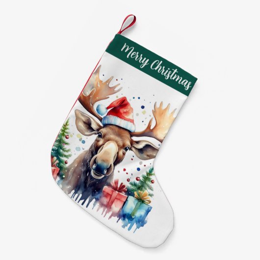 Vrolijk Kerstfeest Pet Feestelijke Moose - Kleine Kerstsok (Voorkant (Hangend))