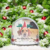 Vrolijk Kerstfeest Pet Foto en Familie Custom Sneeuwbol (Kerstmis)