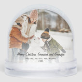 Vrolijk Kerstfeest Pet Foto en Familie Custom Sneeuwbol (Achterkant)