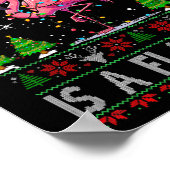 Vrolijk Kerstfeest Pet Santa Flamingo Light Christ Poster (Hoek)