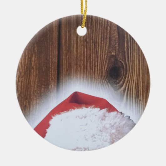 Vrolijk kerstfeest, Pet van de kerstman Keramisch Ornament (Voorkant)