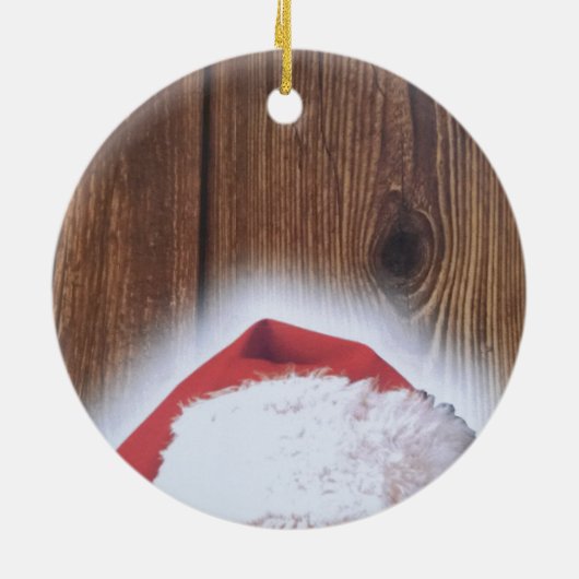 Vrolijk kerstfeest, Pet van de kerstman Keramisch Ornament (Achterkant)