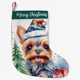 Vrolijk Kerstfeest Pet Yorkshire - Kleine Kerstsok