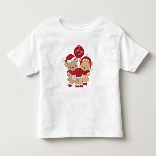 Vrolijk Kerstfeest Peuter Fijne Jersey T-shirt (Voorkant)