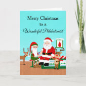 Vrolijk Kerstfeest Phlebotomist Santa en Reinders Kaart (Voorkant)