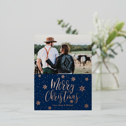 Vrolijk kerstfeest | Photo Hoilday Greeting Folie Feestdagen Briefkaart (Staand Voorkant)