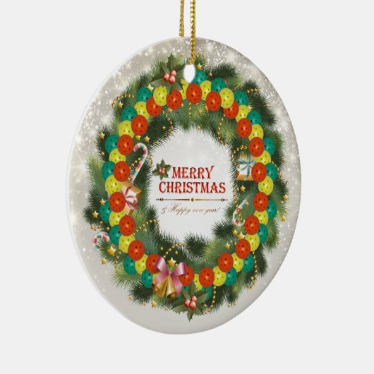 Vrolijk kerstfeest Pickleball 1 Ornament (Rechts)
