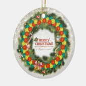 Vrolijk kerstfeest Pickleball 1 Ornament (Links)