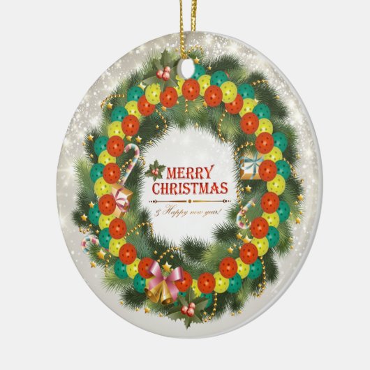 Vrolijk kerstfeest Pickleball 1 Ornament (Links)