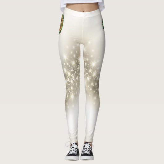 Vrolijk Kerstfeest Pickleball 1A Opties Leggings (Voorkant)