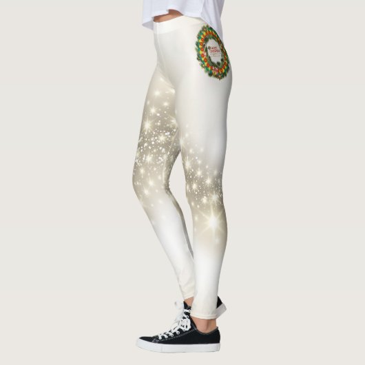 Vrolijk Kerstfeest Pickleball 1A Opties Leggings (Links)