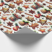 Vrolijk kerstfeest Piernokwe feestdagen Cadeaupapier (Hoek)