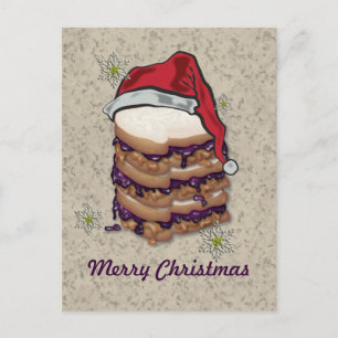 Vrolijk Kerstfeest Pindakaas en Jelly Sandwiches Feestdagenkaart