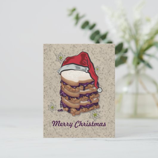 Vrolijk Kerstfeest Pindakaas en Jelly Sandwiches Feestdagenkaart (Staand voorkant)