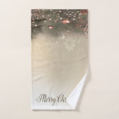 Vrolijk kerstfeest, pine Tree BranchesBalls,Snowfl Bad Handdoek (Handdoek)
