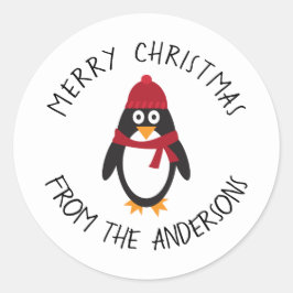 Vrolijk kerstfeest Pinguin Sticker voor de Feestda