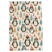 vrolijk kerstfeest | pinguïns kerst medium cadeauzakje (Achterkant)