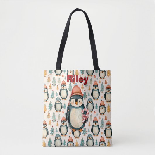 vrolijk kerstfeest | pinguïns kerst tote bag (Voorkant)