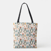 vrolijk kerstfeest | pinguïns kerst tote bag (Achterkant)