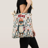 vrolijk kerstfeest | pinguïns kerst tote bag (Dichtbij)