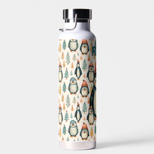 vrolijk kerstfeest |  pinguïns kerst waterfles (Rechts)
