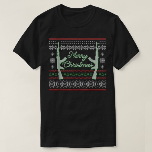 Vrolijk kerstfeest Pistool voor kerstavond T-shirt (Design voorkant)