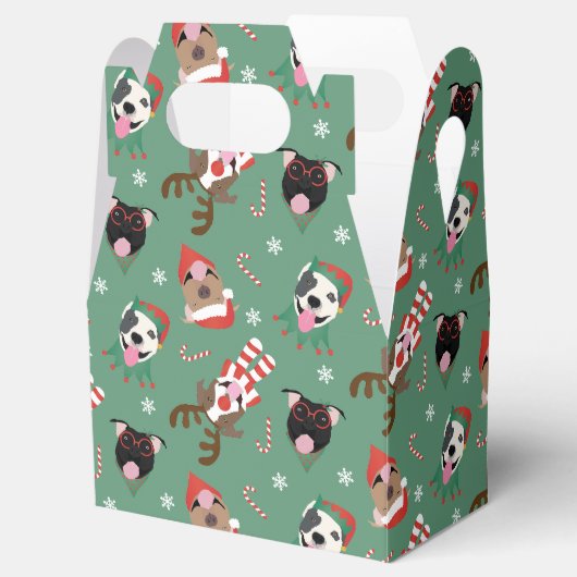 Vrolijk Kerstfeest Pit Bull Dogs Bedankdoosjes (Geopend)
