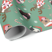 Vrolijk Kerstfeest Pit Bull Dogs Cadeaupapier (Rol Hoek)