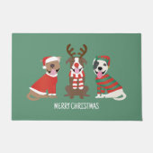 Vrolijk Kerstfeest Pit Bull Dogs Deurmat (Voorkant)