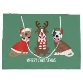 Vrolijk Kerstfeest Pit Bull Dogs Groot Cadeauzakje (Achterkant)