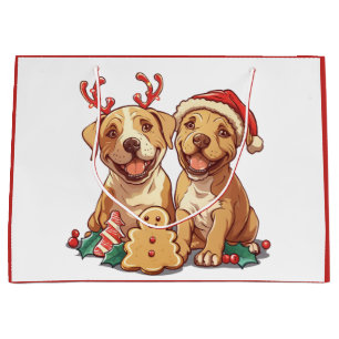 Vrolijk Kerstfeest Pit Bull Dogs Groot Cadeauzakje