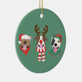 Vrolijk Kerstfeest Pit Bull Dogs Keramisch Ornament (Rechts)