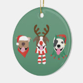 Vrolijk Kerstfeest Pit Bull Dogs Keramisch Ornament (Links)