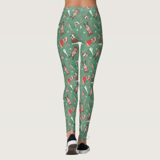 Vrolijk Kerstfeest Pit Bull Dogs Leggings (Achterkant)