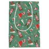 Vrolijk Kerstfeest Pit Bull Dogs Medium Cadeauzakje (Voorkant)