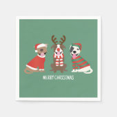 Vrolijk Kerstfeest Pit Bull Dogs Servet (Voorkant)