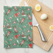 Vrolijk Kerstfeest Pit Bull Dogs Theedoek (Quarter Fold)