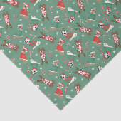 Vrolijk Kerstfeest Pit Bull Dogs Tissuepapier (Detail)