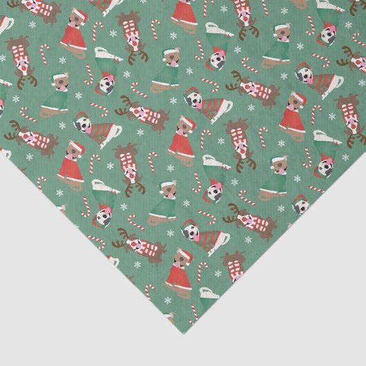 Vrolijk Kerstfeest Pit Bull Dogs Tissuepapier (Detail)