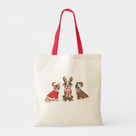 Vrolijk Kerstfeest Pit Bull Dogs Tote Bag