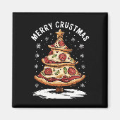 Vrolijk Kerstfeest Pizza Kerstboom Xmas Funny Piz Magneet (Voorkant)