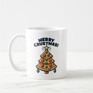 Vrolijk Kerstfeest Pizza Tree - Funny Christmas Koffiemok