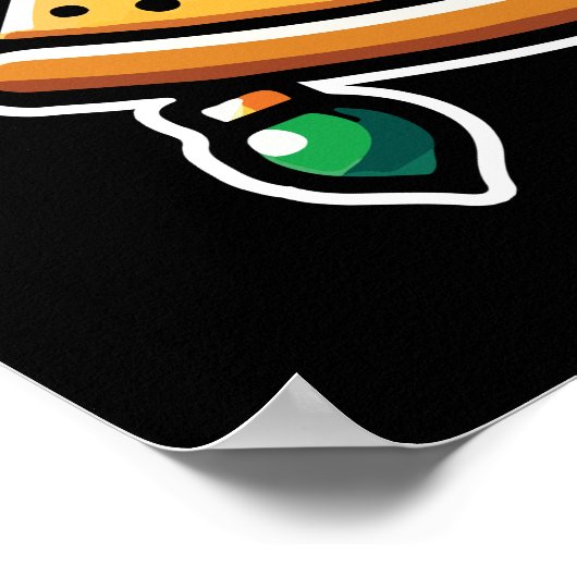 Vrolijk Kerstfeest Pizza Tree - Funny Christmas Poster (Hoek)