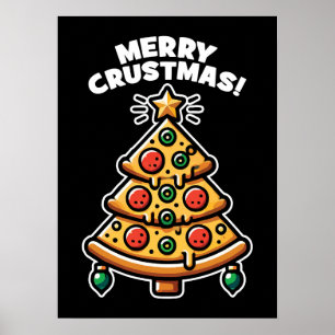 Vrolijk Kerstfeest Pizza Tree - Funny Christmas Poster
