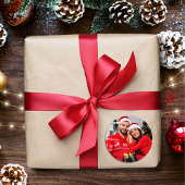 Vrolijk Kerstfeest Plaats uw foto Ronde Sticker