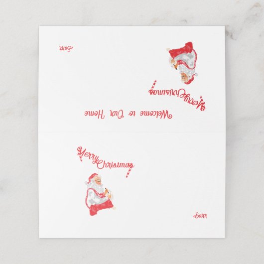 :vrolijk kerstfeest plaatskaartje (Buitenkant ongevouwen)